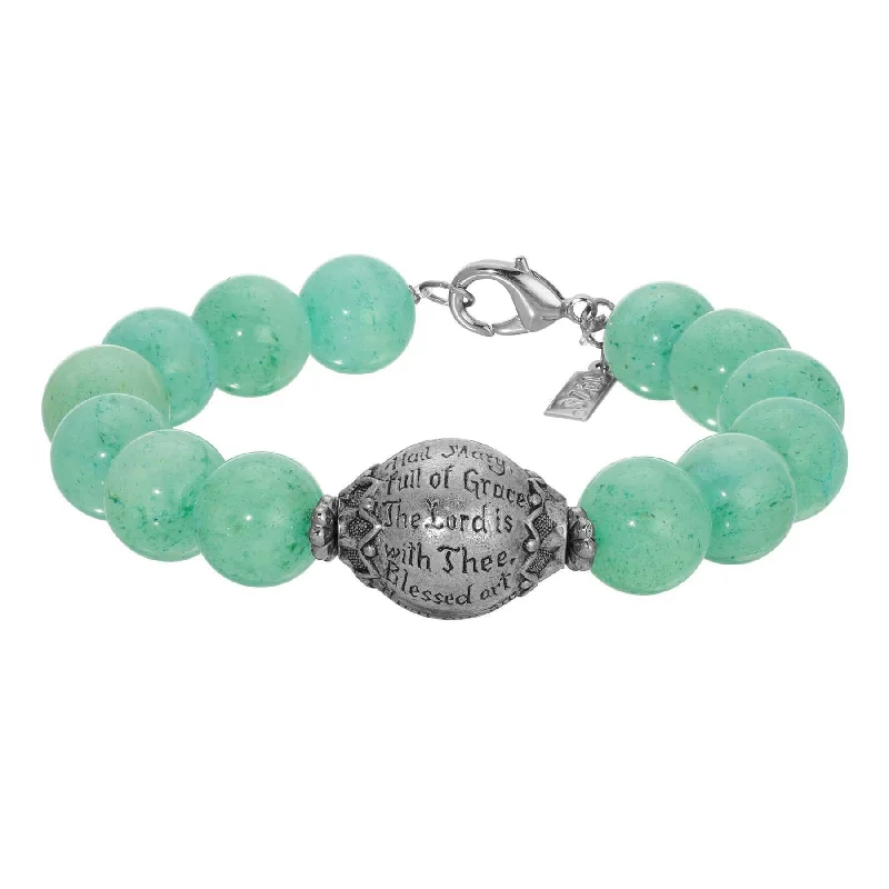 Fashion-Forward Jewelry At Exclusive Discounts Symbols Of Faith Round Gemstone Prayer Bead Bracelet