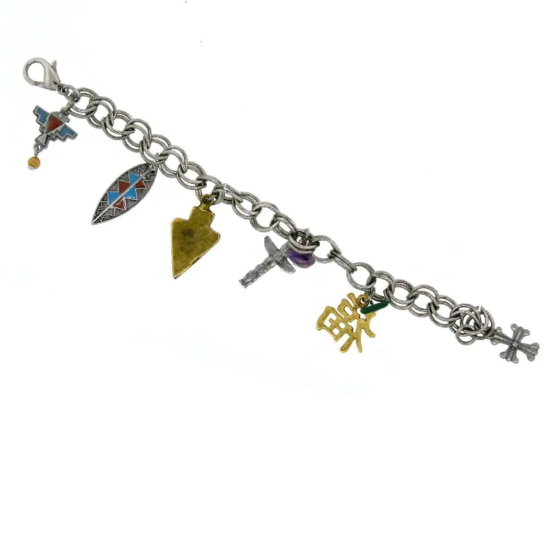 Seasonal Jewelry Deals – Elevate Your Style T.R.U. Multi Symbol Charm Link Chain Bracelet