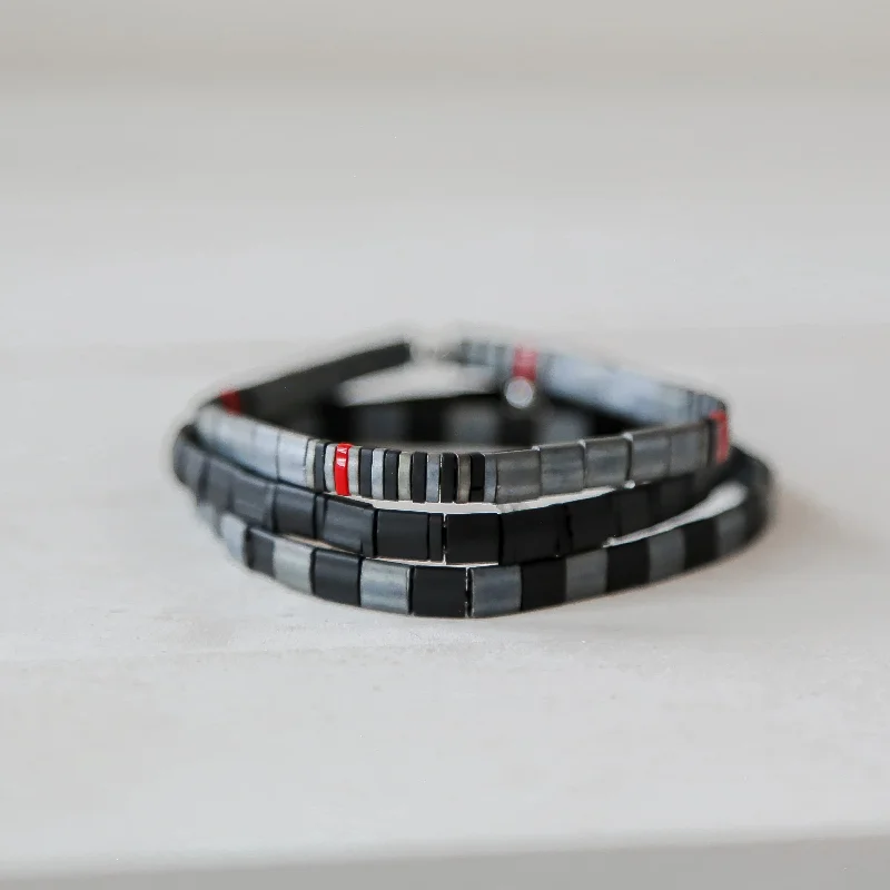 Shop Stylish Jewelry Now And Save Big THIN RED LINE in Gray - FIREFIGHTER BRACELET