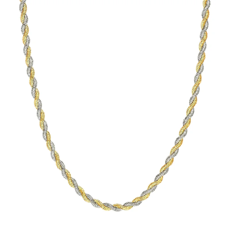 Handmade Pearl Jewelry For Timeless Elegance Two-Tone Braided Snake Chain
