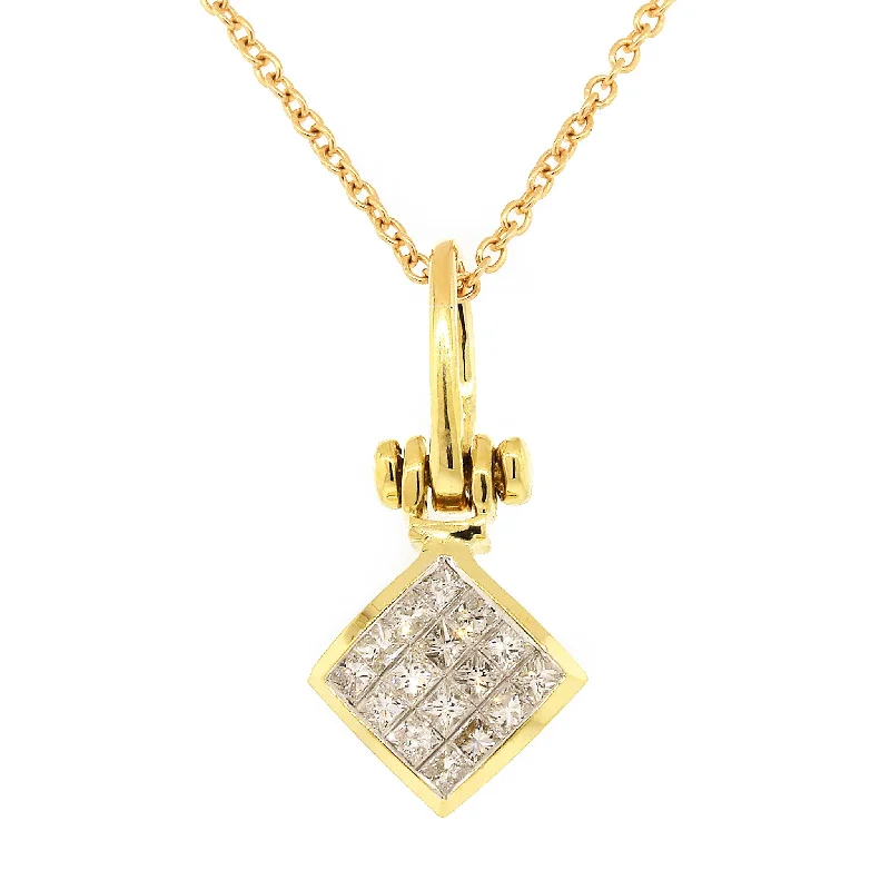 Premium Jewelry, Premium Discounts – Act Fast Invisible-set Princess Cut Diamond Pendant