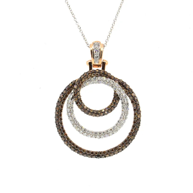 Elevate Your Outfit With Discounted Statement Jewelry Two Tone Champagne and White Diamond Pendant
