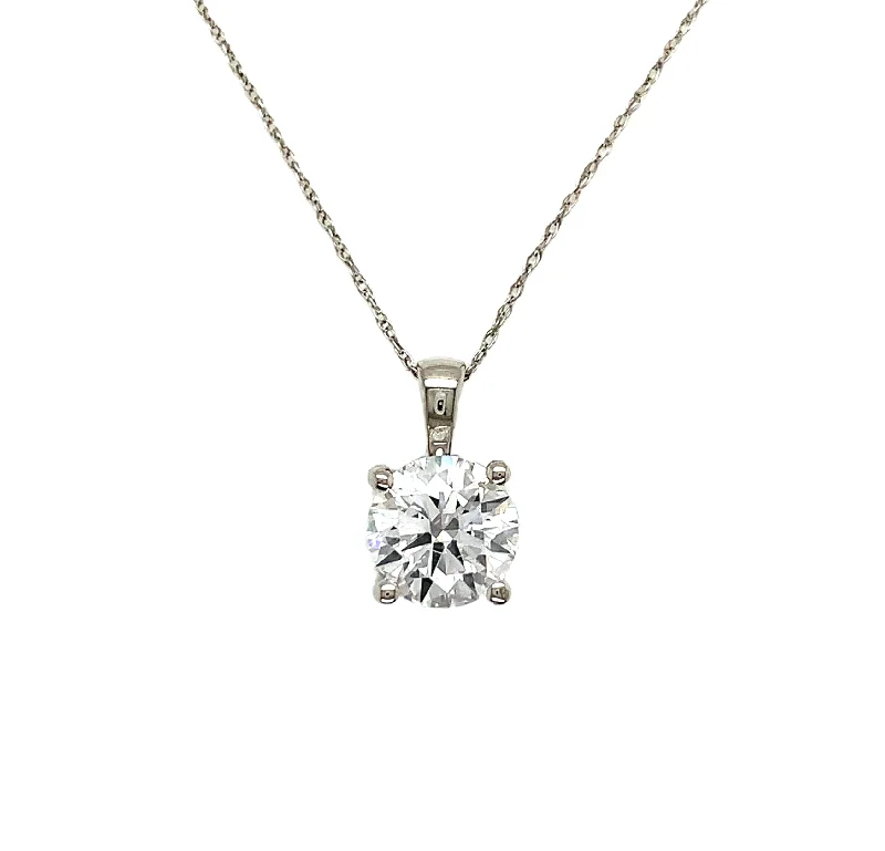 Limited-Time Jewelry Sale – Don't Miss These Deals 14K 2.00CT Round Laboratory Grown Diamond Pendant