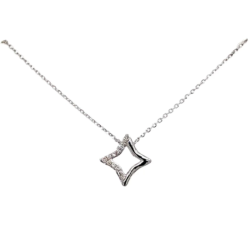 Dazzle With Discounts – Shop Jewelry On Sale 14K White Gold Geometric Diamond Pendant