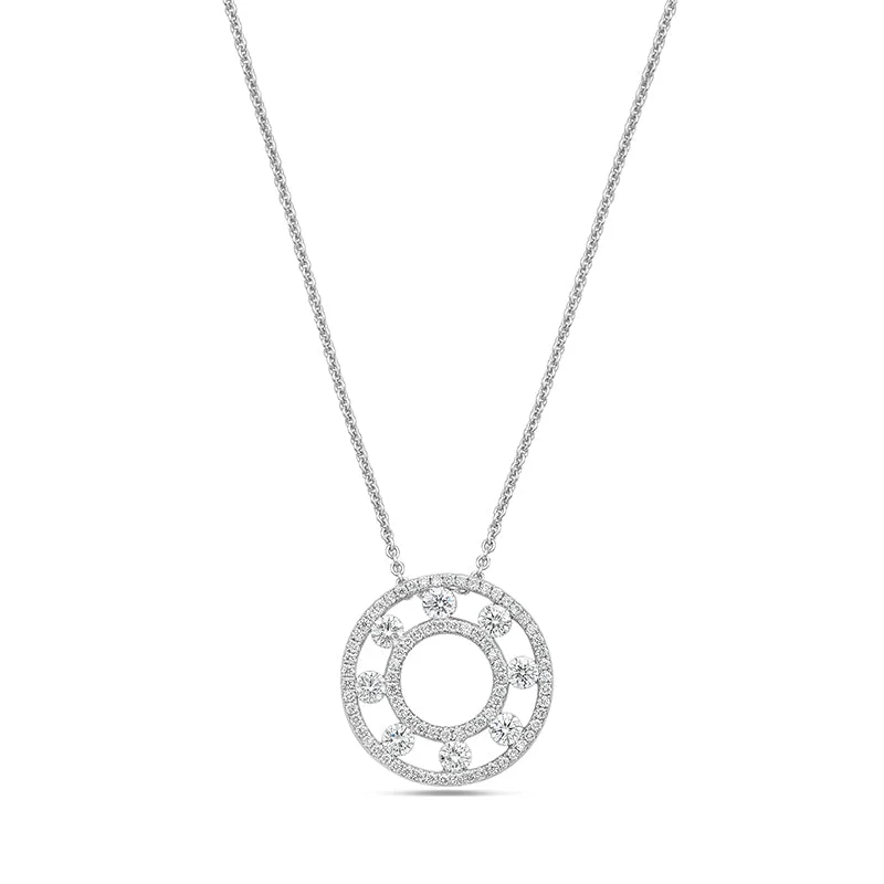 Bohemian-Inspired Jewelry For Free-Spirited Fashion 18k White Gold Floating Diamond Pendant