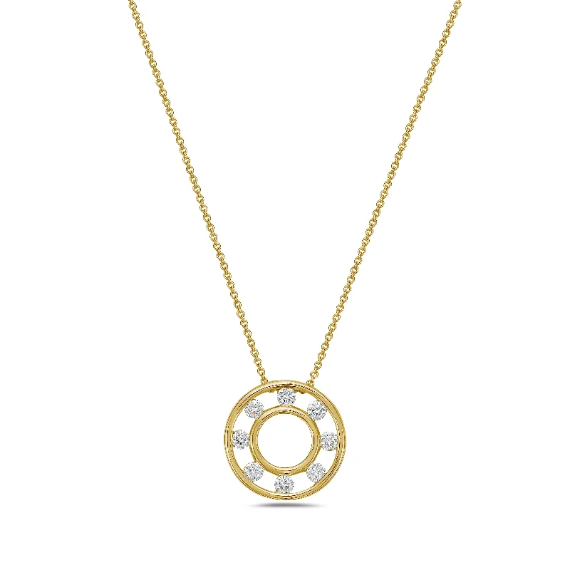 Versatile Layering Jewelry For Effortless Chic 18k Yellow Gold Floating Diamond Pendant