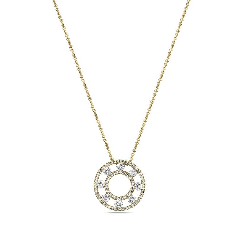 Premium Diamond Jewelry For Unforgettable Moments 18k Yellow Gold Floating Diamond Pendant