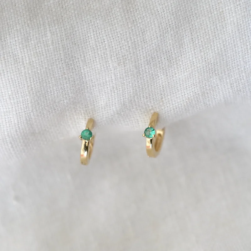 Jewelry Flash Sale – Stylish Designs At Unbeatable Rates 3 Prong Wide Emerald Huggie