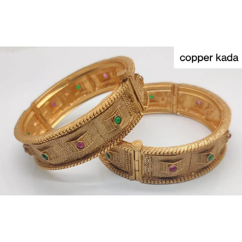 Get The Best Deals On Timeless Jewelry Pieces Akruti Collection Gold Plated Pota Stone Openable Kada