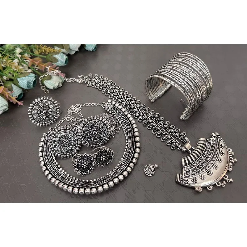 Waterproof Stainless Steel Jewelry For Lasting Beauty Akruti Collection Oxidised Plated Combo Set