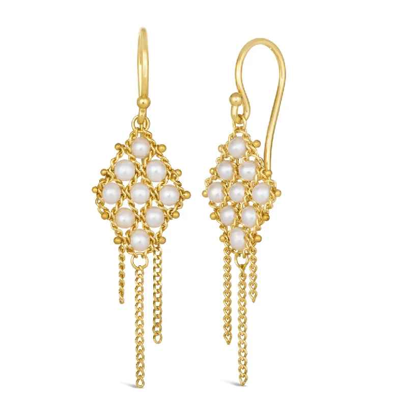Bestselling Jewelry At Special Promotional Rates Small Textile Pearl Earrings