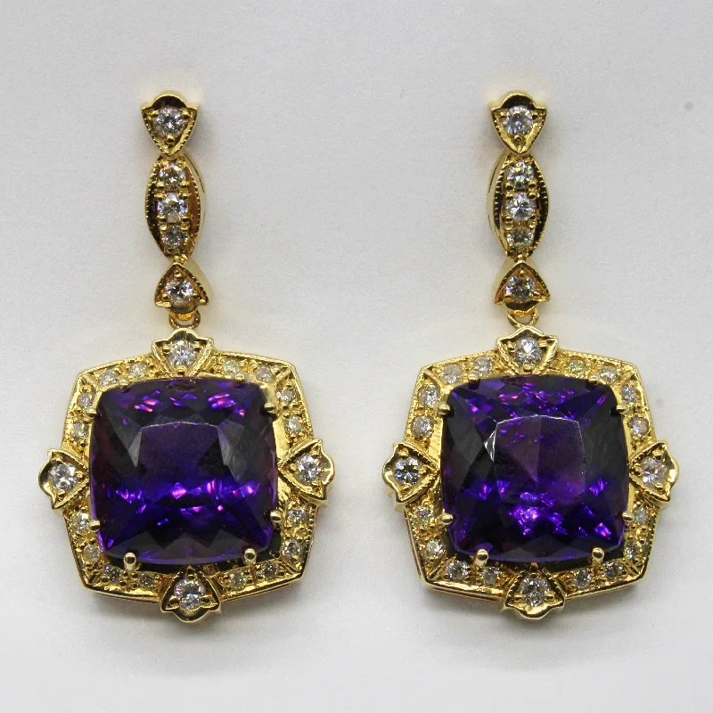 Exclusive Jewelry Discounts – Shop Now For Savings Art Deco Inspired Amethyst & Diamond Drop Earrings | 18.50ctw, 1.32ctw |