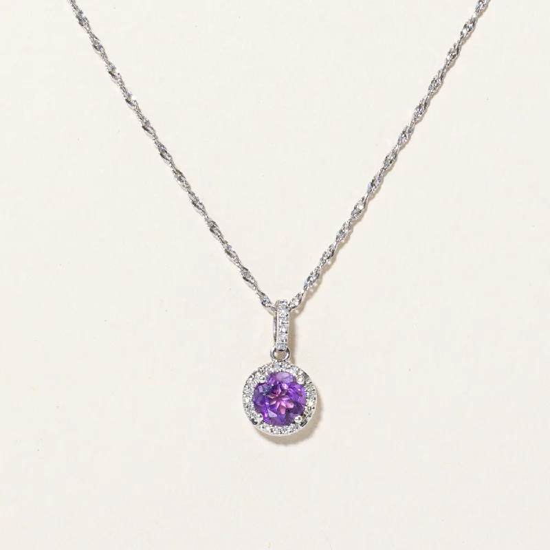 Exclusive Jewelry Sale – Grab Timeless Pieces Now Amethyst & Diamond Pendant & Necklace | 0.60ct, 0.11ctw | 18" |