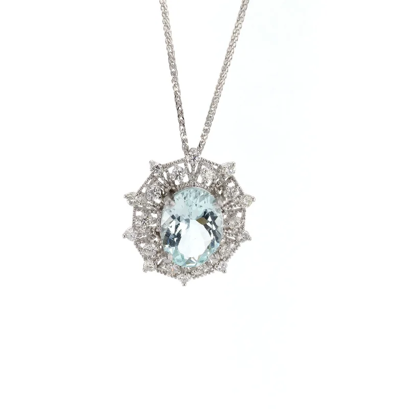Shop Signature Jewelry Styles At Exclusive Prices Aquamarine & Diamond Pendant