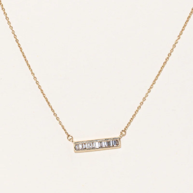 Stunning Statement Jewelry, Unbeatable Discounts '100 Ways' Baguette Cut Diamond Pendant Necklace | 0.25ctw | 18" |