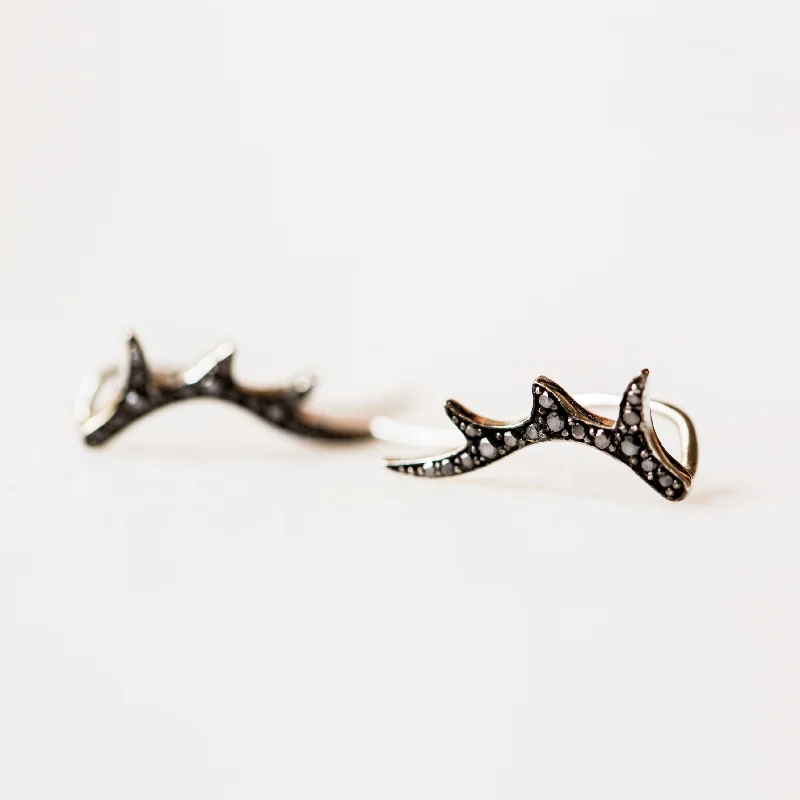 Limited-Stock Jewelry Sale – Once It's Gone, It's Gone Black Diamond Antler Ear Crawlers