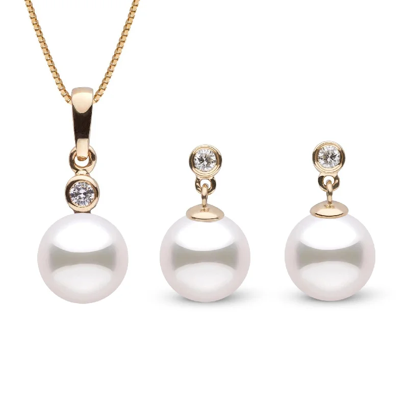 Shop Fine Jewelry With Exclusive Savings Brilliant Collection 7.5-8.0 mm Akoya Pearl and Diamond Pendant and Earrings Set