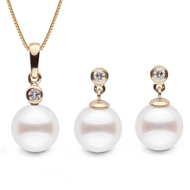 Affordable Luxury Jewelry For Every Occasion Brilliant Collection Akoya 8.5-9.0 mm Pearl & Diamond Pendant and Earrings Set