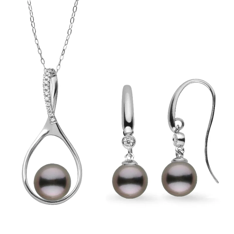 Elegant Jewelry Pieces At Unbelievable Prices Cascading Wishes Tahitian Pearl and Diamond Pendant and Earrings Set