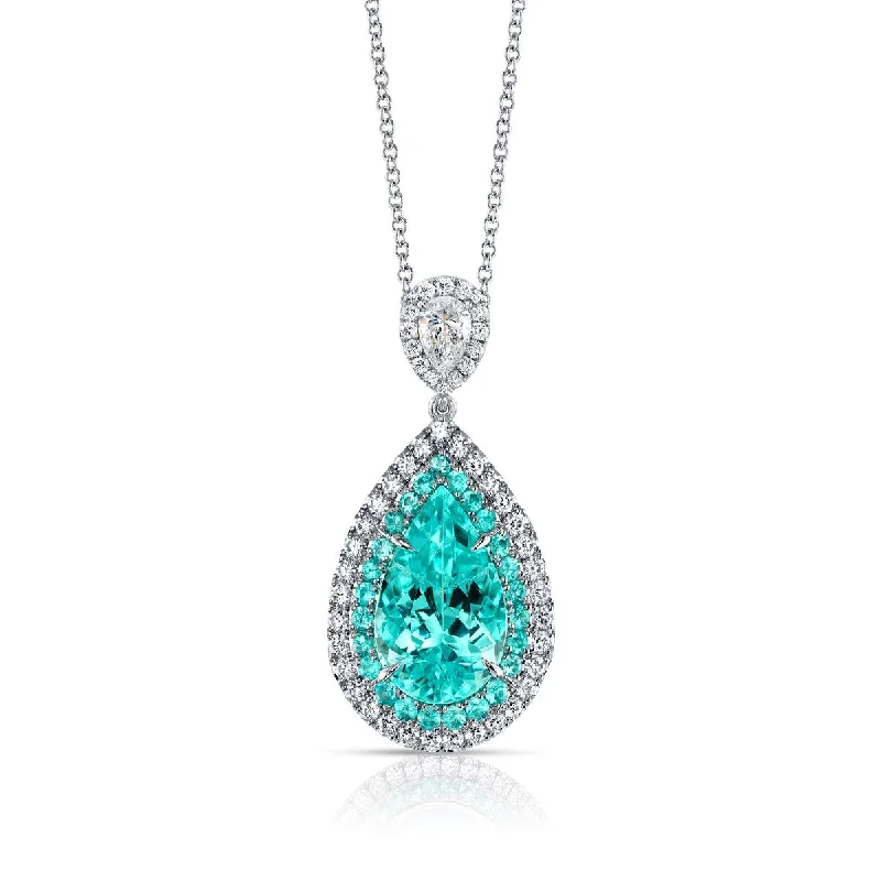 Fashion-Forward Jewelry At Incredible Prices Paraiba Tourmaline and Diamond Pendant in Platinum