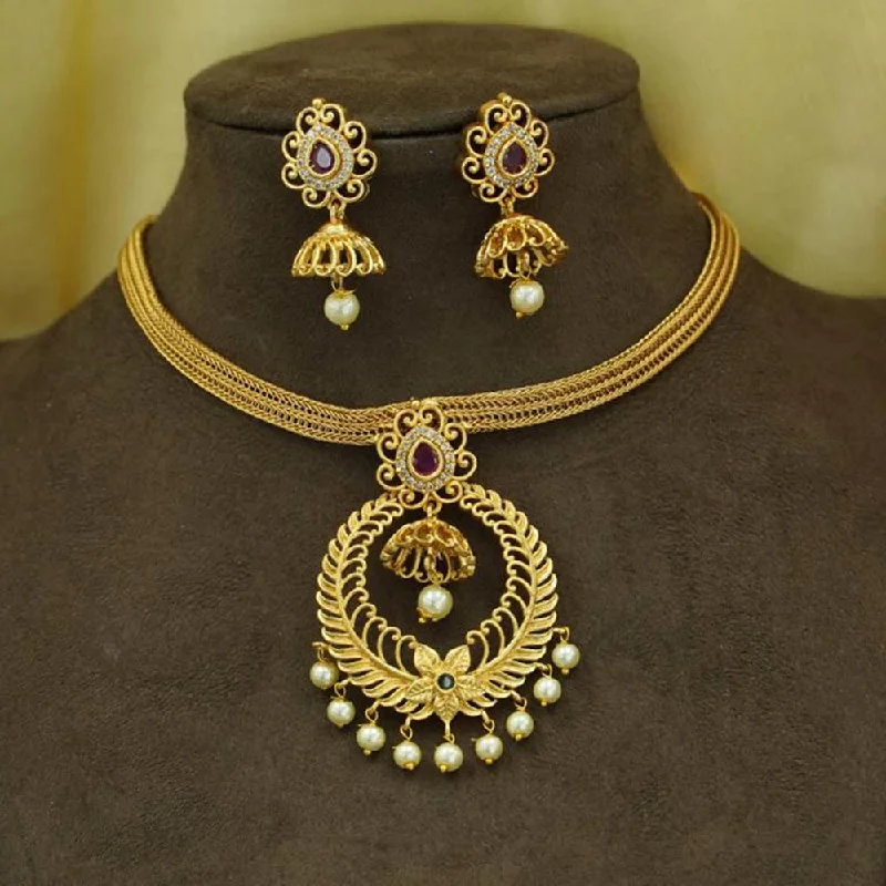 Elegant Designs, Unbeatable Discounts – Shop Jewelry Now Diksha Collection Mate Finish Necklace