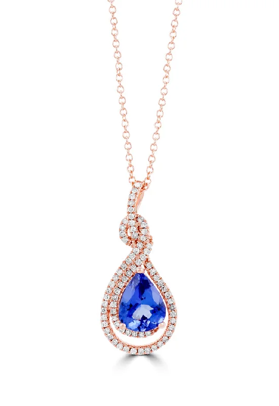 Buy More, Save More On Stunning Jewelry Pieces 14K Rose Gold Tanzanite and Diamond Pendant, 1.81 TCW