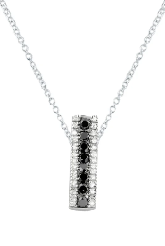 Jewelry Clearance Event – Stock Up Before It's Over 14K White Gold Black and White Diamond Pendant, 0.62 TCW