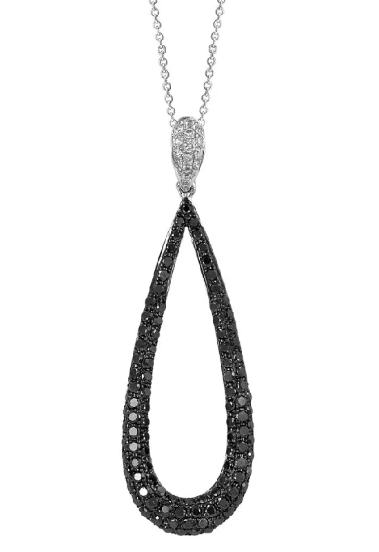 Your Dream Jewelry At Dream Prices – Shop Now 14K White Gold Black and White Diamond Pendant, 0.92 TCW