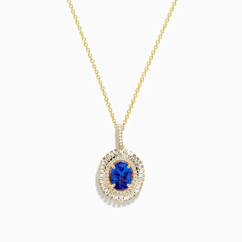 Celebrate With Sparkle – Jewelry Sale Now Live Nahla Siri 14K Yellow Gold Tanzanite and Diamond Pendant