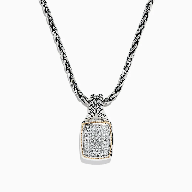Luxury Jewelry Sale – Elegant Styles At Unbeatable Prices 925 Sterling Silver & 18K Gold Diamond Pendant, 0.27 TCW