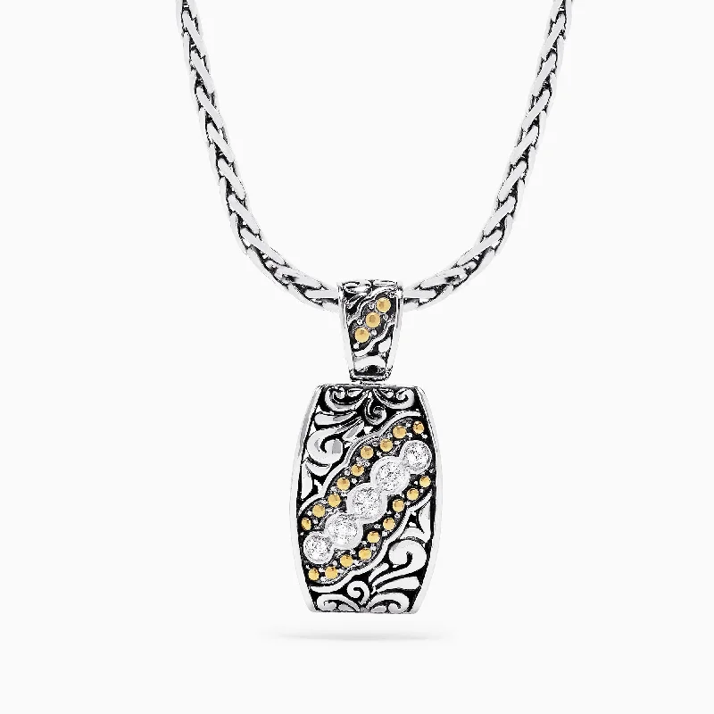 Trending Jewelry Now Available At Exclusive Prices 925 Sterling Silver and 18K Yellow Gold Diamond Pendant, 0.10 TCW