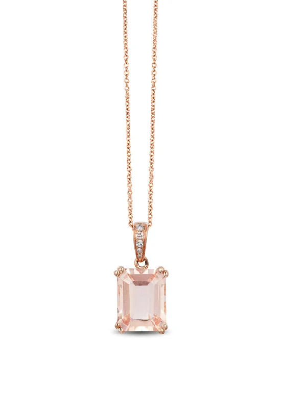 Flash Sale On Stunning Jewelry – Don't Miss Out Blush 14K Rose Gold Morganite and Diamond Pendant, 2.58 TCW