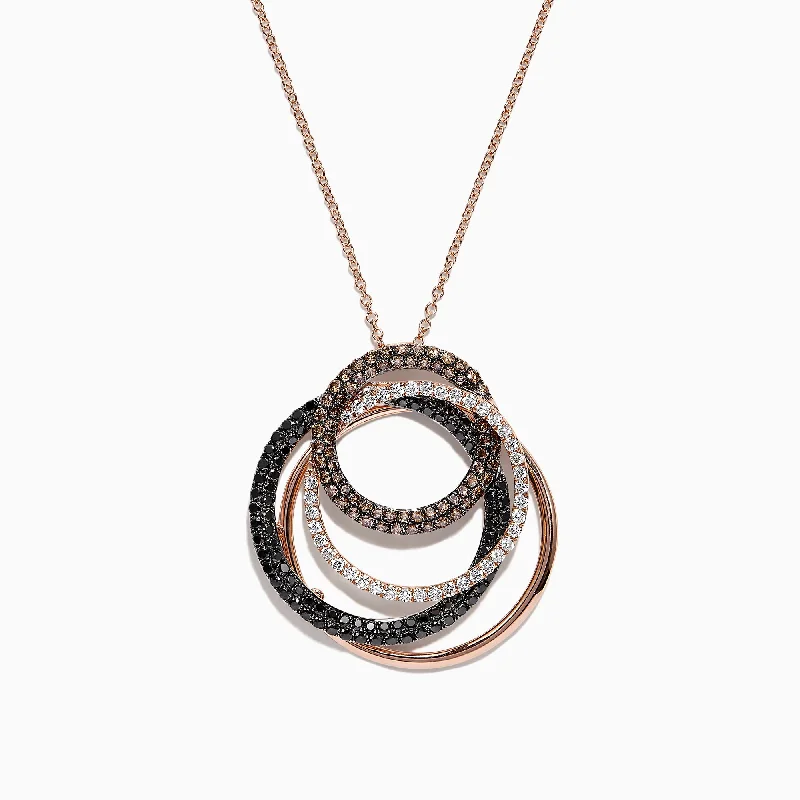 Fashion-Forward Jewelry At Incredible Prices Confetti 14K Gold Espresso, Black & White Diamond Pendant, 1.65 TCW