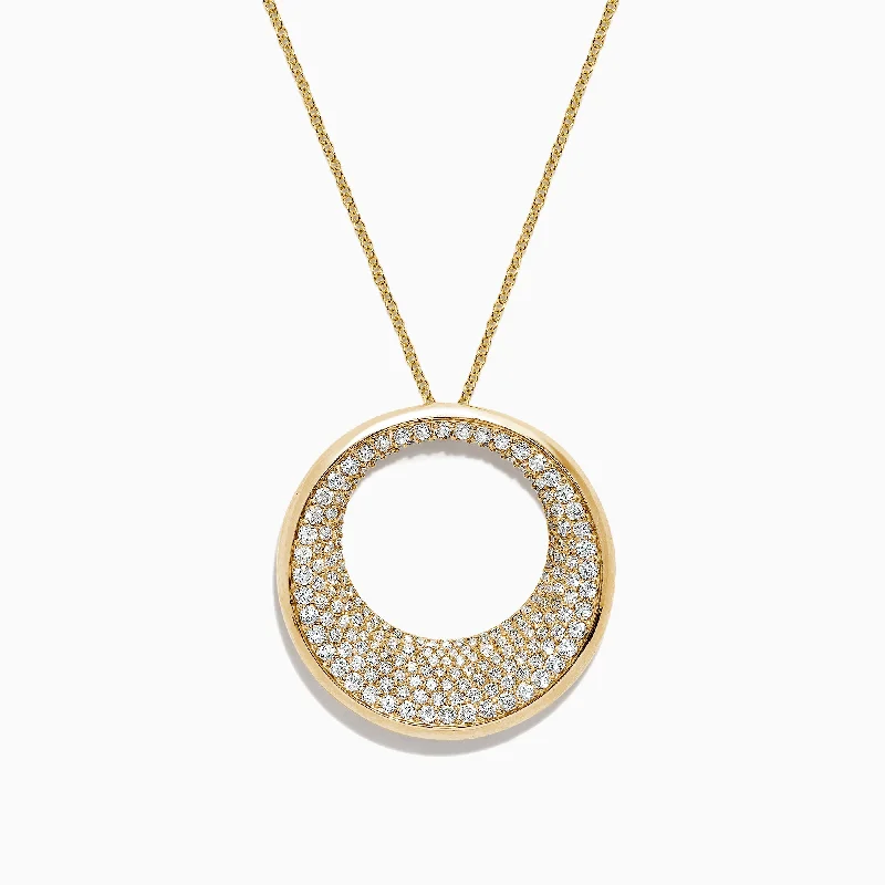 Handcrafted Jewelry Sale – Unique Designs At Low Prices D'Oro 14K Yellow Gold Diamond Pendant, 1.95 TCW