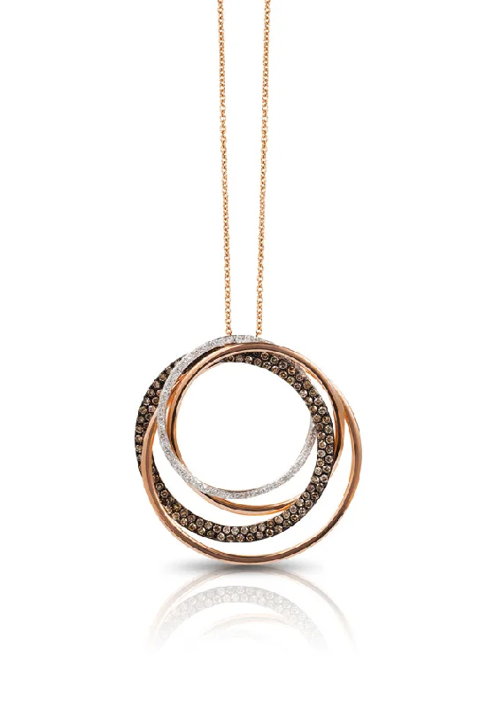 Jewelry Flash Sale – Stylish Designs At Unbeatable Rates 14K Rose Gold Espresso and White Diamond Pendant, 1.06 TCW