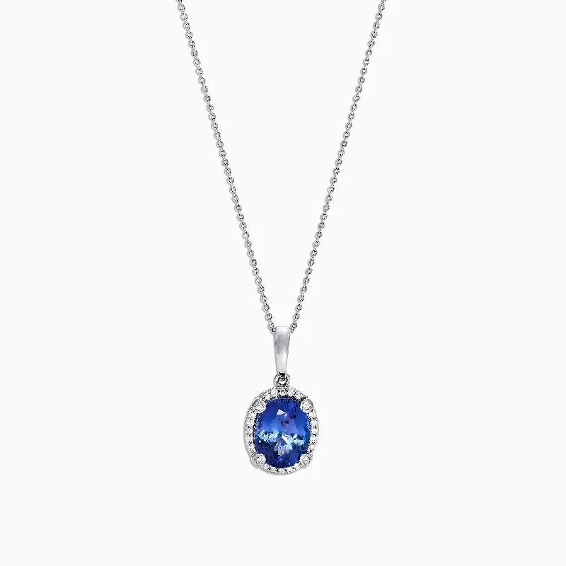 Make Every Moment Shine – Jewelry Discounts Available Nahla Siri 14K White Gold Tanzanite and Diamond Pendant, 2.97 TCW
