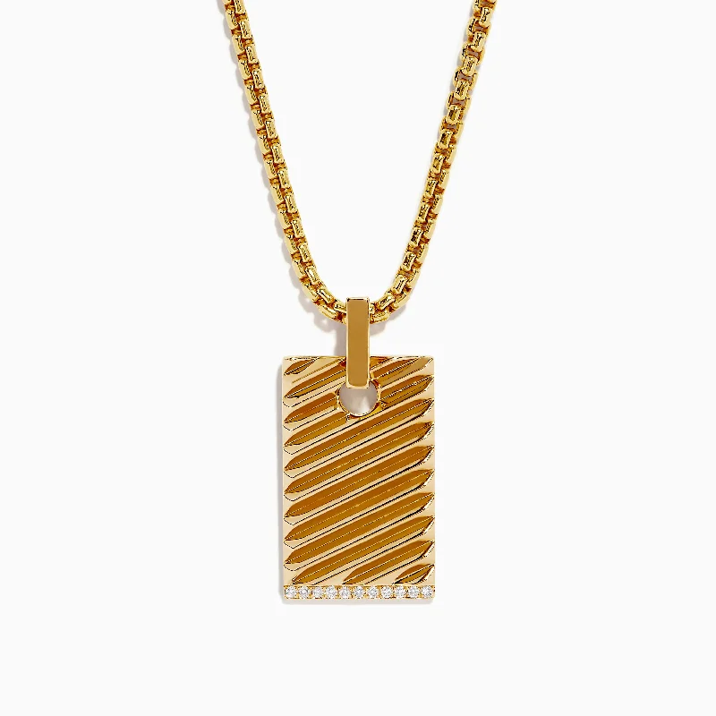 The Perfect Jewelry Piece At The Perfect Price Men's 14K Yellow Gold Diamond Pendant