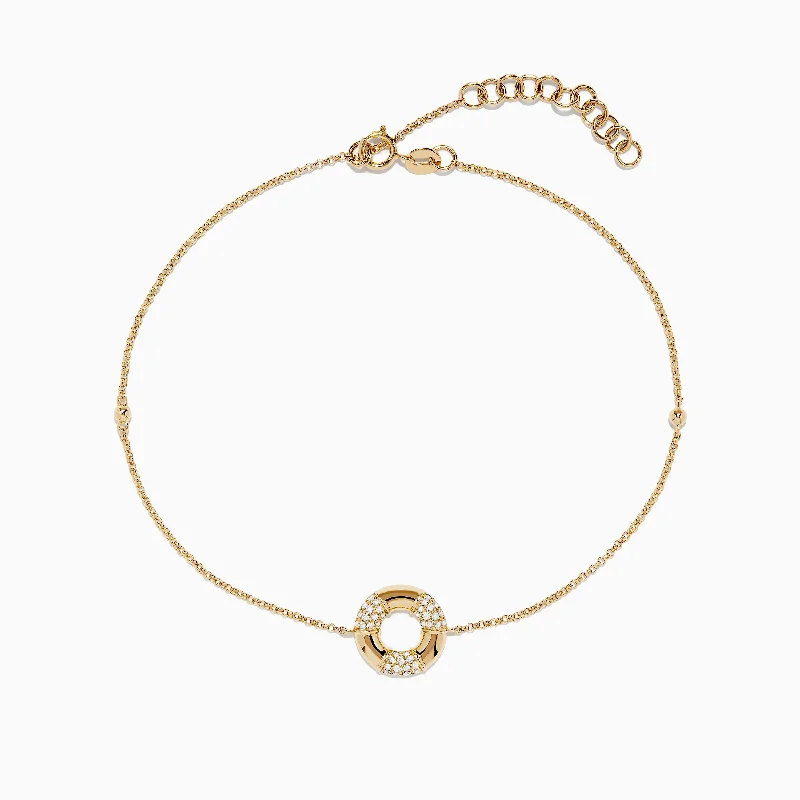 Premium Jewelry At Special Low Prices For A Limited Time Novelty 14K Yellow Gold Diamond Ankle Bracelet
