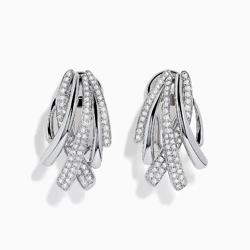 Exclusive Online Discounts On Stylish Jewelry Pave Classica 14K White Gold Diamond Earrings, 0.62 TCW