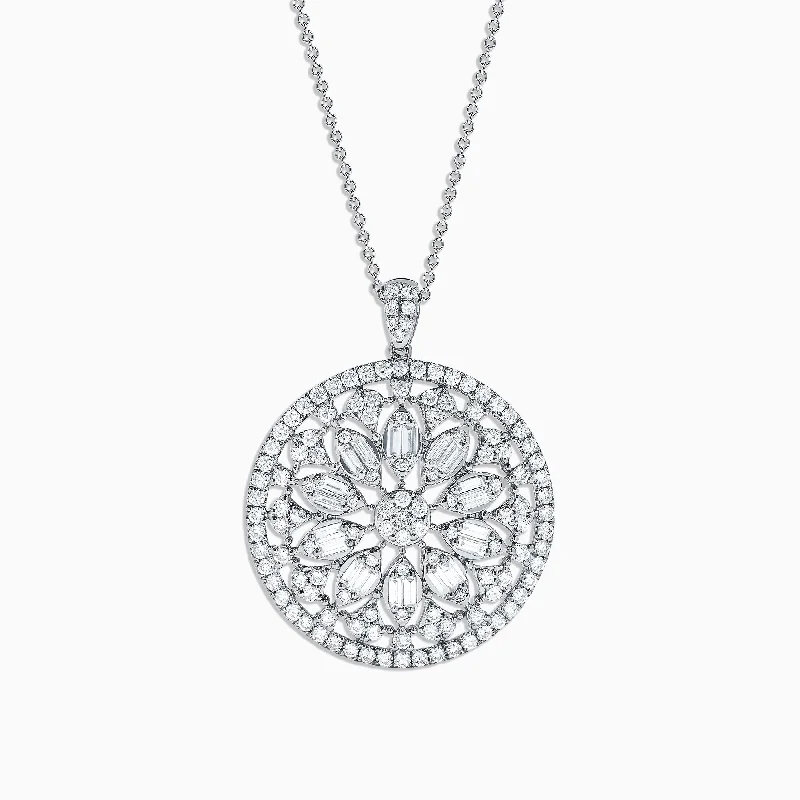 Timeless Elegance, Temporary Discounts – Act Fast Pave Classica 14K White Gold Diamond Pendant, 2.80 TCW