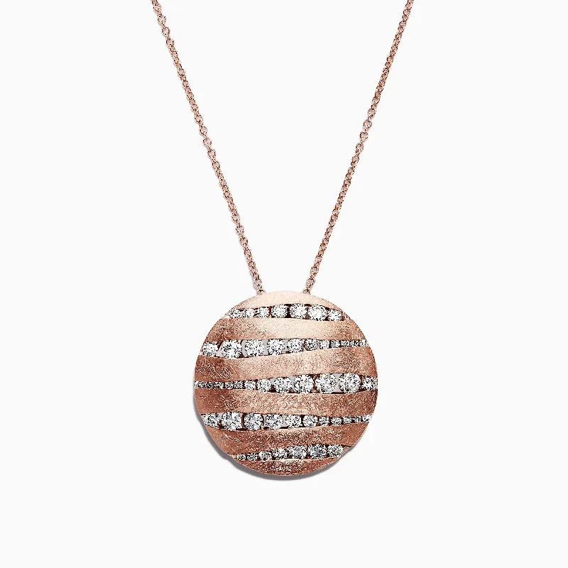 The Perfect Jewelry Piece At The Perfect Discount Pave Rose 14K Rose Gold Diamond Pendant, 1.91 TCW