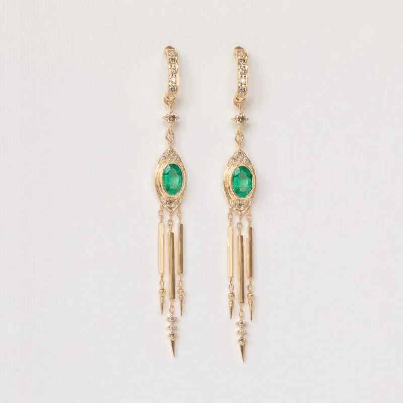 Sparkle More For Less – Jewelry Sale Happening Now Emerald and Diamonds Totem Earrings