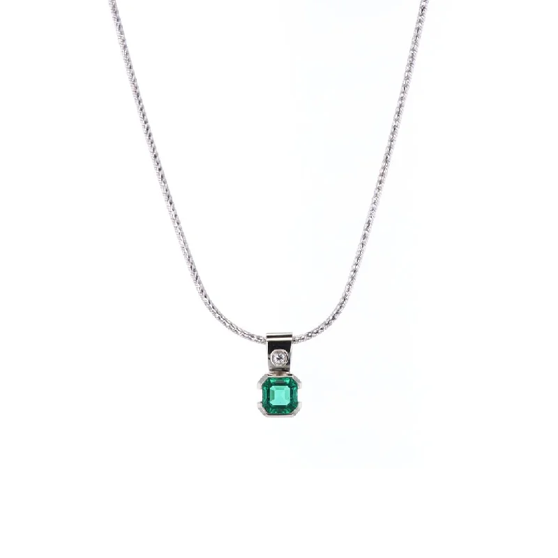 Best Jewelry Sale Prices – Limited-Time Offer Emerald & Diamond Pendant Necklace