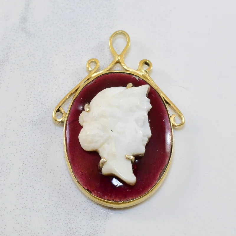 Dazzle With Discounts – Shop Jewelry On Sale Art Nouveau Enamel Shell Cameo Pendant | 3.50ct |