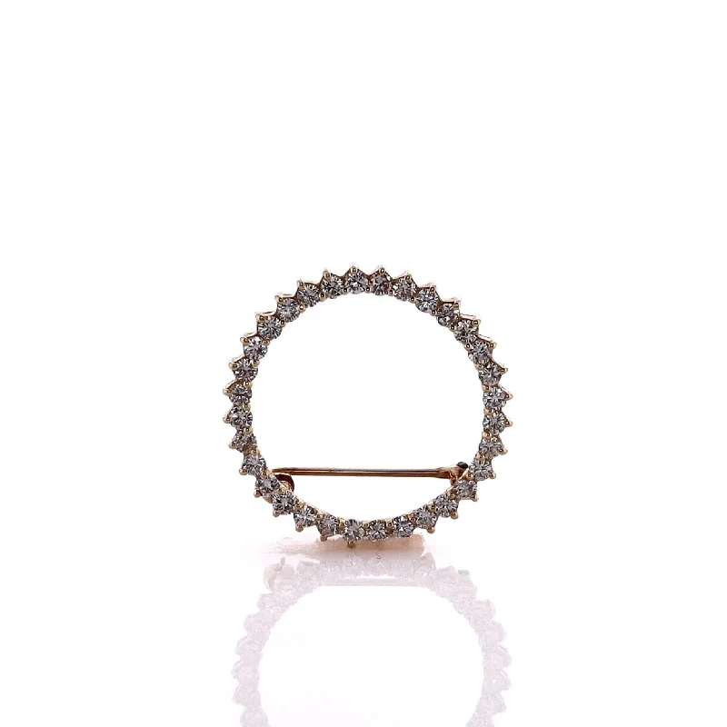 Get The Best Deals On Timeless Jewelry Pieces Estate 14k Yellow Gold 1.00ct Diamond Circle Pin
