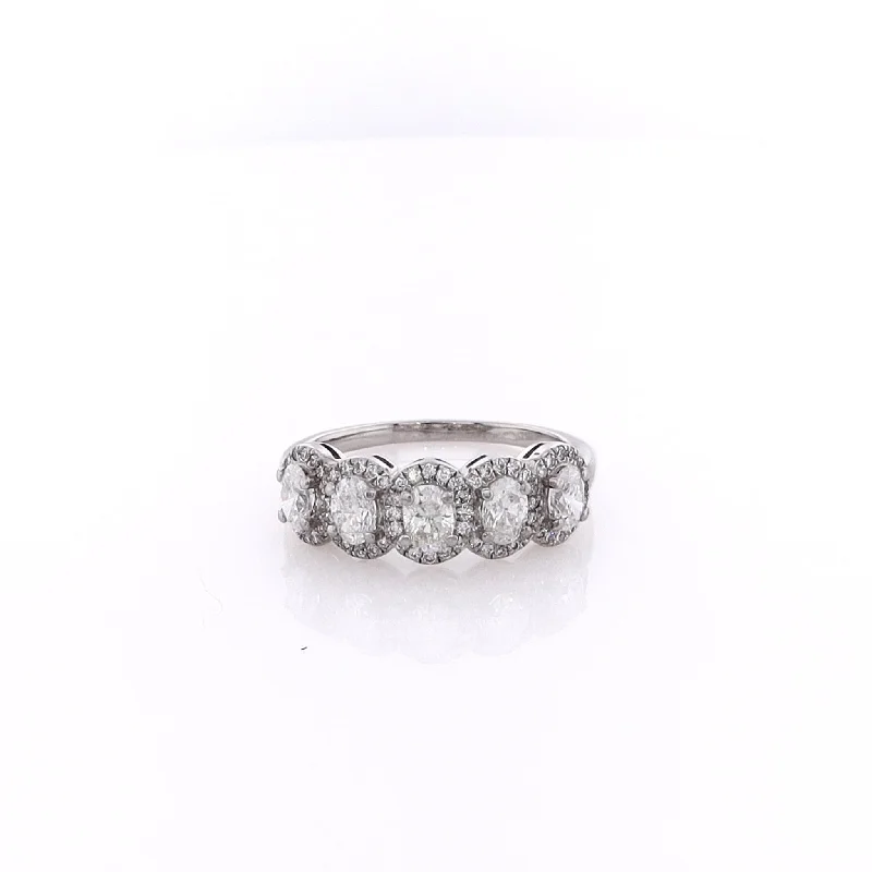 Shop Handcrafted Jewelry At Special Promotional Rates Estate 14 Karat White Gold Diamond Wedding Band