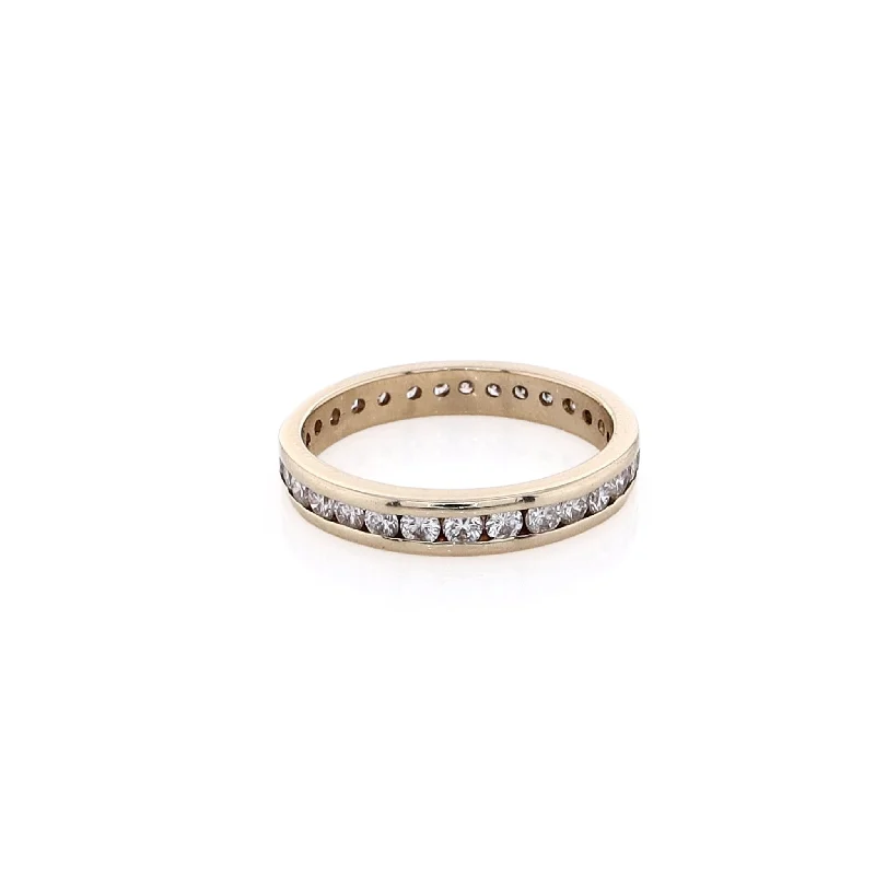 Jewelry Deals That Outshine The Rest Estate 14 Karat Yellow Gold Eternity Diamond Wedding Band