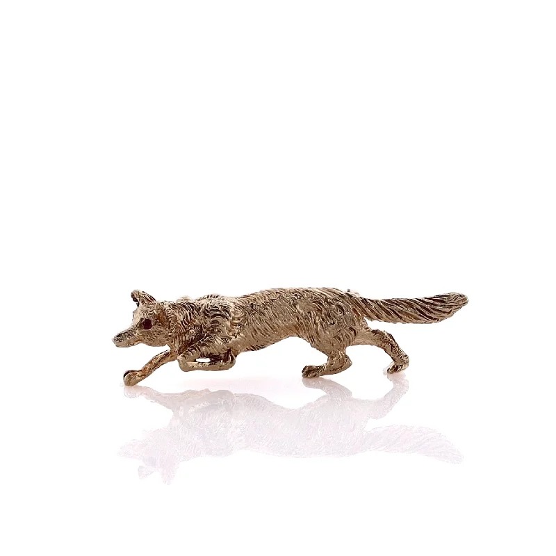 Elegant Rose Gold Jewelry For A Stylish Touch Estate 14 Karat Yellow Gold Garnet Fox Brooch