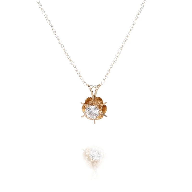 The Perfect Accessory For Less – Jewelry Sale Live Estate 14 Karat Yellow Gold Solitaire Diamond Pendant Necklace