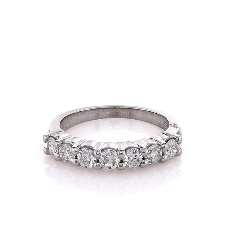 Unique Jewelry Designs Now At Discounted Rates Estate 14k White Gold Wedding Band 7 RBC D.71tw HSI Shared Prong